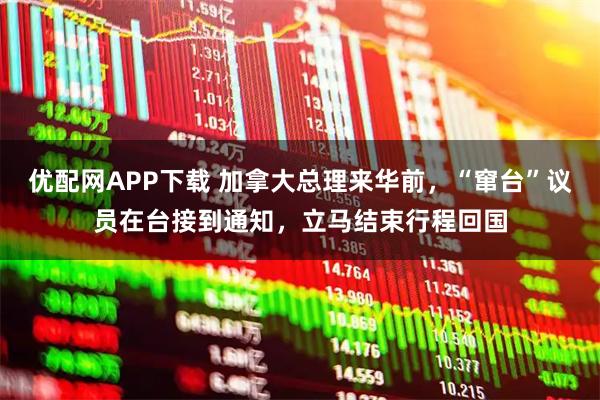 优配网APP下载 加拿大总理来华前，“窜台”议员在台接到通知，立马结束行程回国